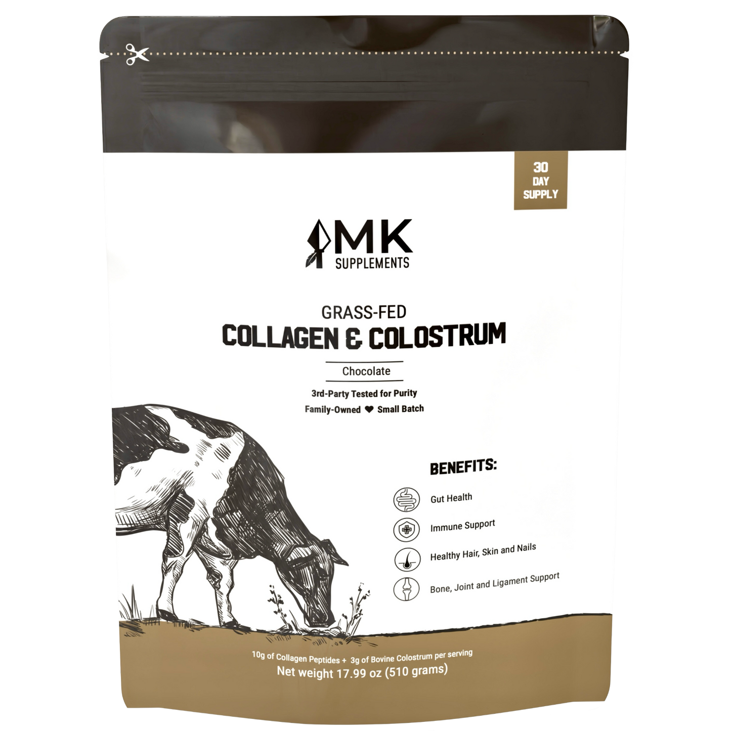 MK Supplements Collagen & Colostrum Chocolate