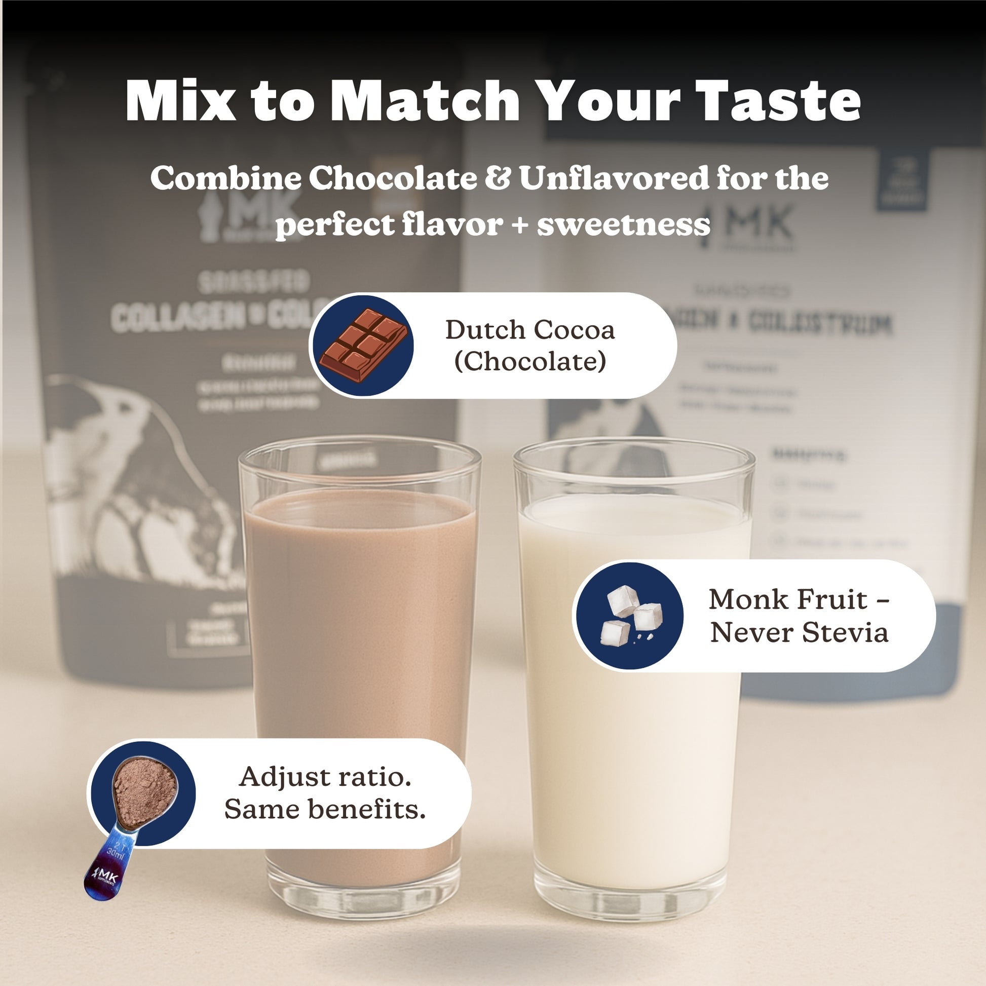 MK Supplements Collagen & Colostrum Flavors